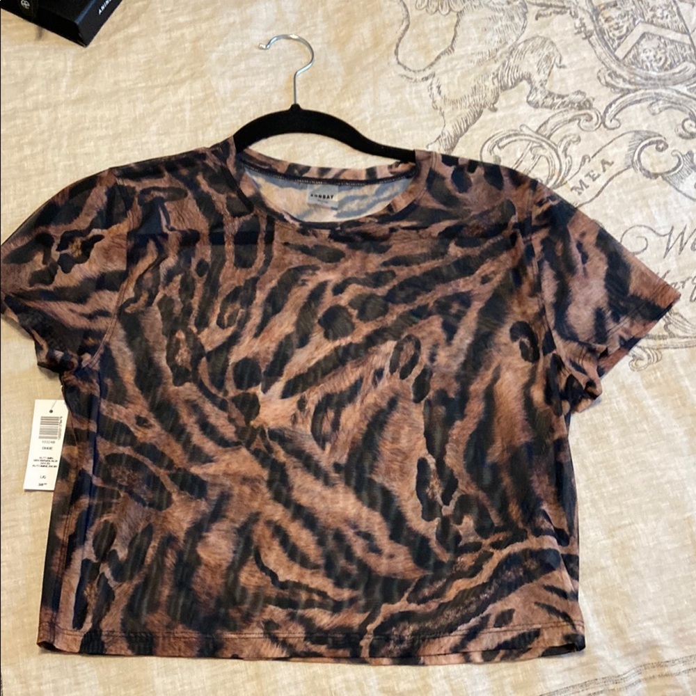 Sunday best - Aritzia - Brown and Black Graphic Crop T-Shirt
